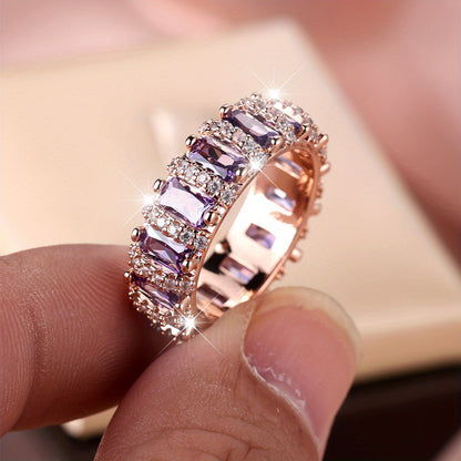Vintage Palace Style Full Circle Purple Zirconia Ring