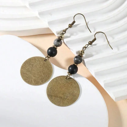 Bohemian Antique Bronze Beaded Dangle Drop Earrings