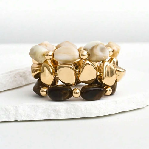 Bohemian Retro Geometric Thick Acrylic Beaded Bracelet