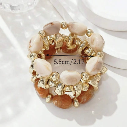 Bohemian Retro Geometric Thick Acrylic Beaded Bracelet