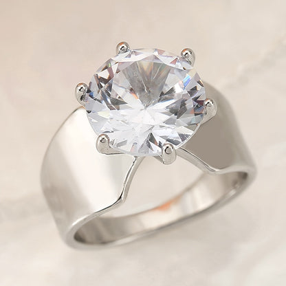 Bohemian Cubic Zirconia Wide Band Ring