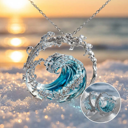 Ocean's Oath Silver Necklace with Bonus Earrings – Limited Time Offer