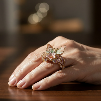 Vintage Golden Brimhaven Floral Ring