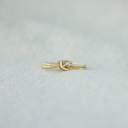 Handcrafted Mother & Daughter Bond Two Strand Knot Ring