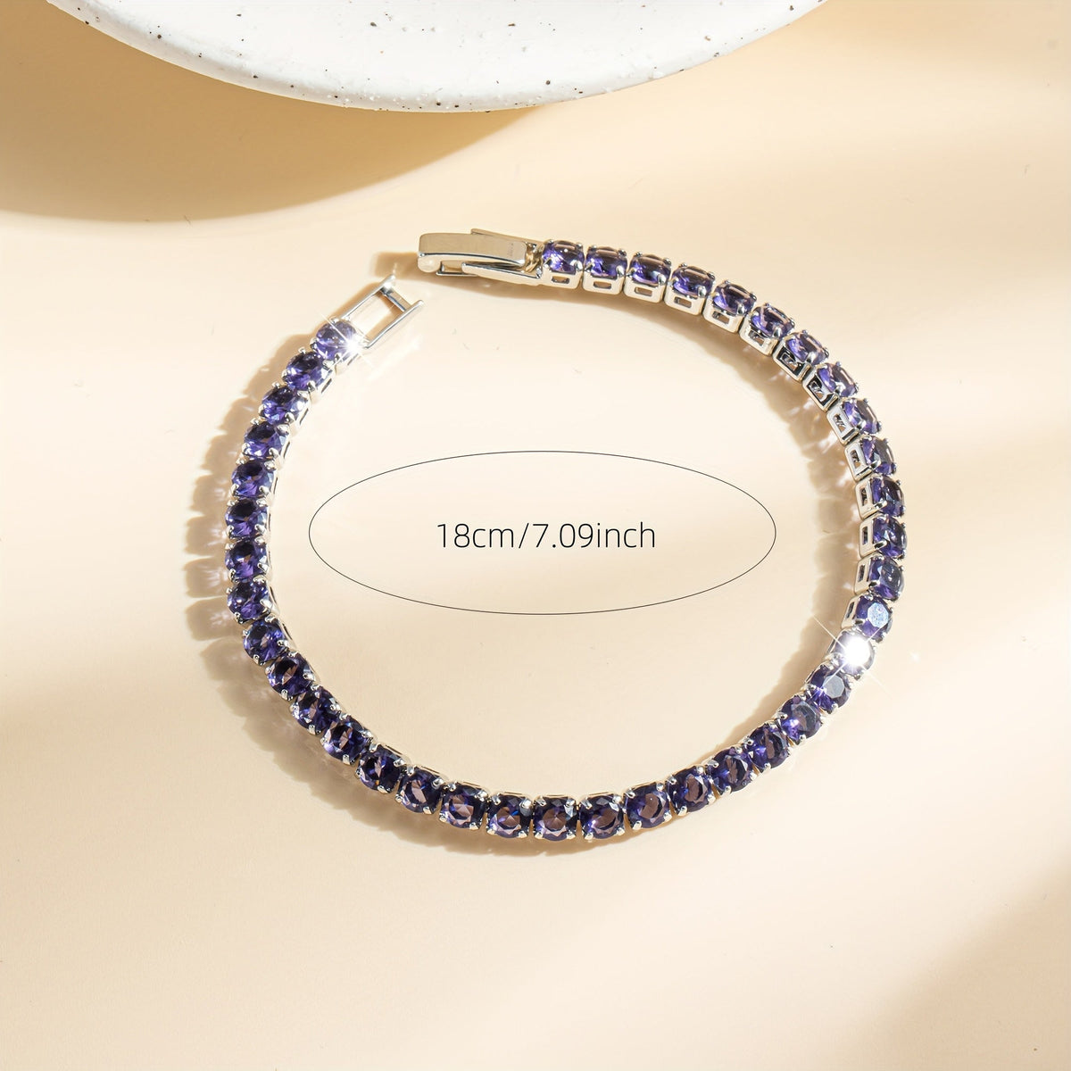 Elegant Boho Purple Zirconia Crystal Tennis Bracelet