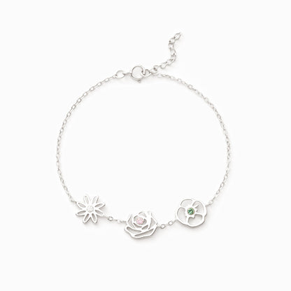 Birth Flowers Bracelet-Meaningful Family Jewelry