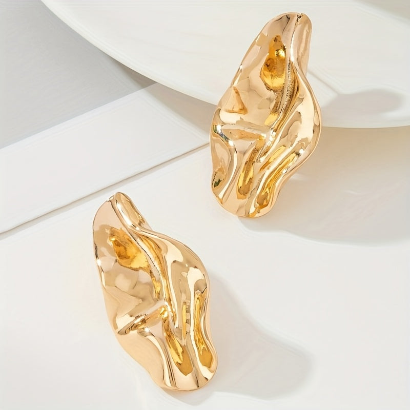 Bohemian Gold Plated Irregular Geometric Stud Earrings