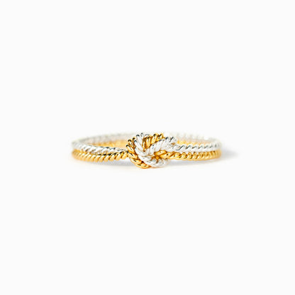 Handcrafted Mother & Daughter Bond Two Strand Knot Ring