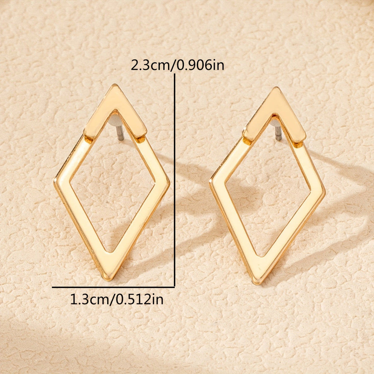 Geometric Gold Plated Cutout Earrings