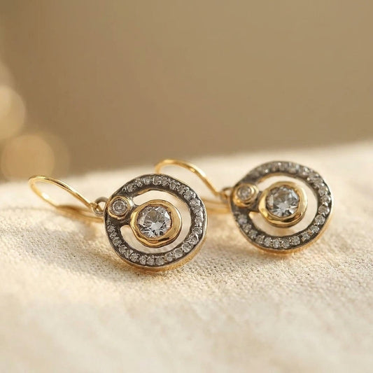 Celestine Gold & Zirconia Drop Earrings