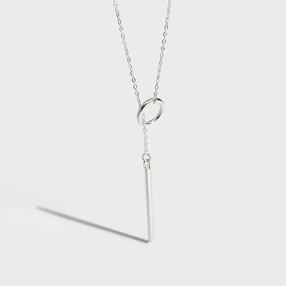 Modern Gold Y-Drop Necklace in Stainless Steel