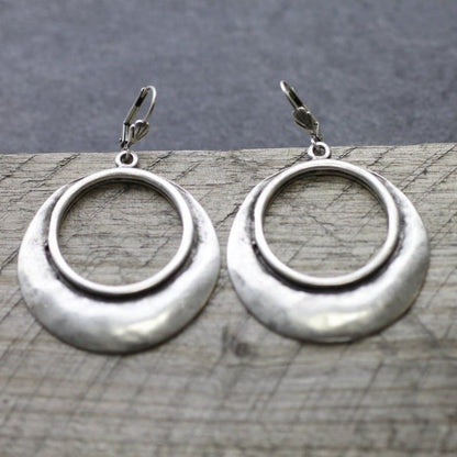 Bohemian Large Open Circle Tribal Style Hoop Earrings
