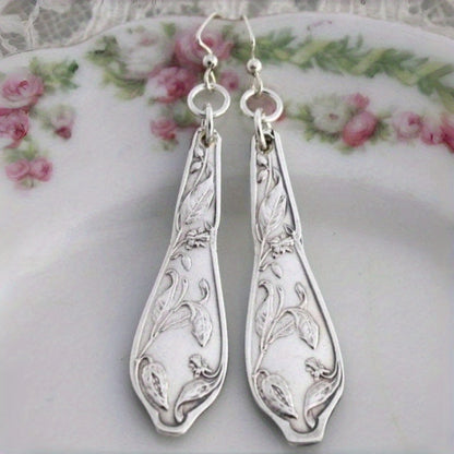 Elegant Vintage Spoon Silvery Earrings