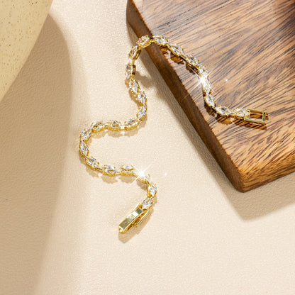 Elegant Zirconia Diamond Gold Plated Tennis Bracelet