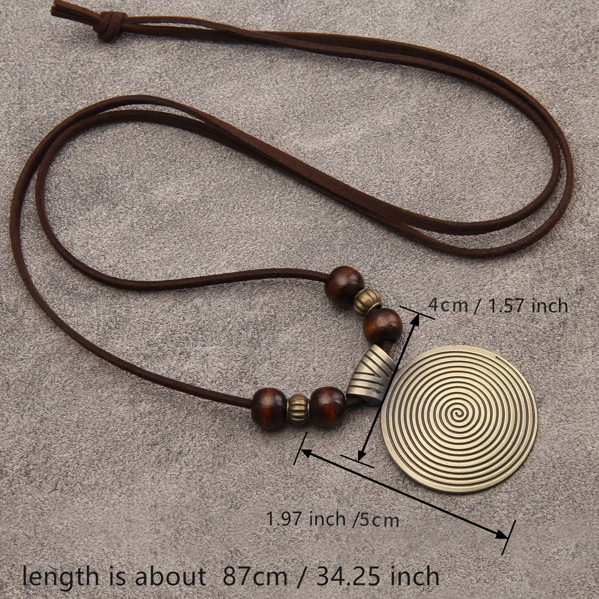 Vintage Twelve Constellations Wooden Beaded Pendant Necklace