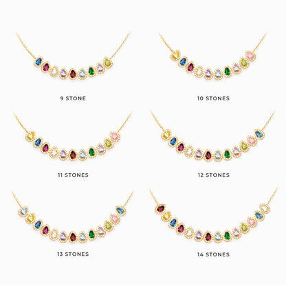 Tears of Joy Teardrop Family Birthstone Necklace
