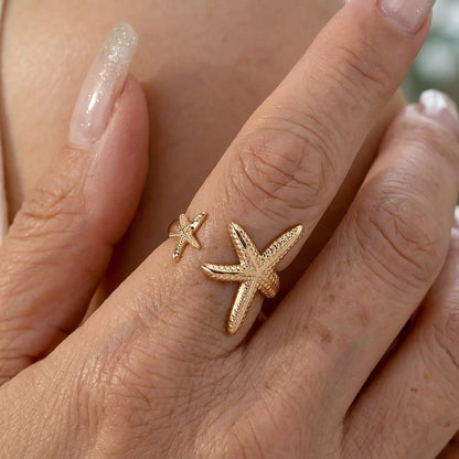 Elegant Beach 14K Gold-Plated Coastal Ring