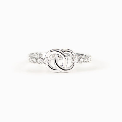 Forever Linked Mother Daughter Interlocking Pavé Ring