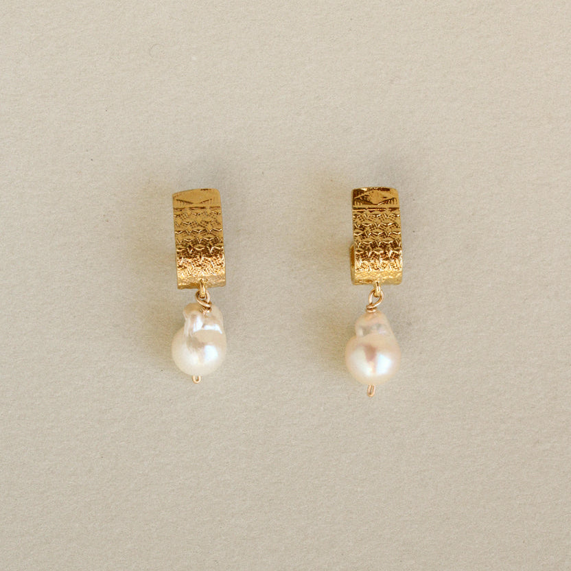 Vintage Gold Plated & Pearl Earrings