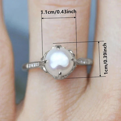Art Deco Pearl Solitaire Gold Ring
