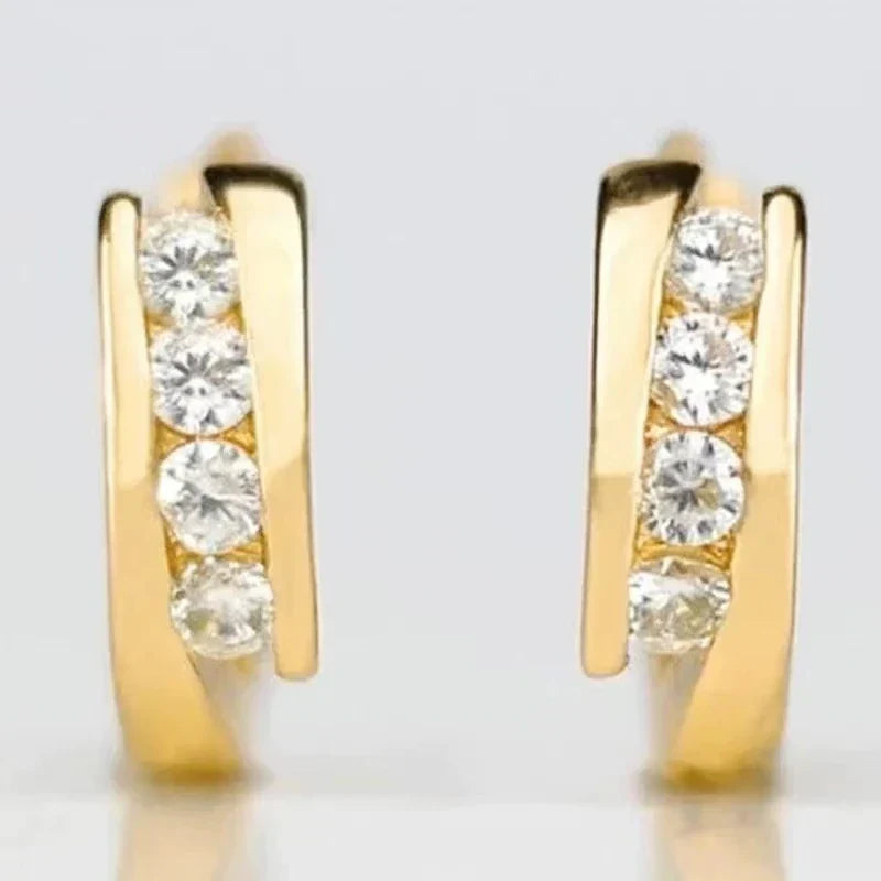 Gold Elegant Zirconia Earrings