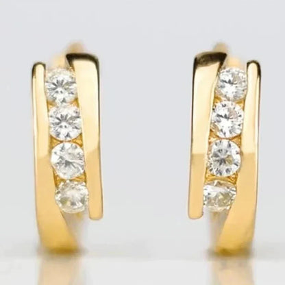 Gold Elegant Zirconia Earrings