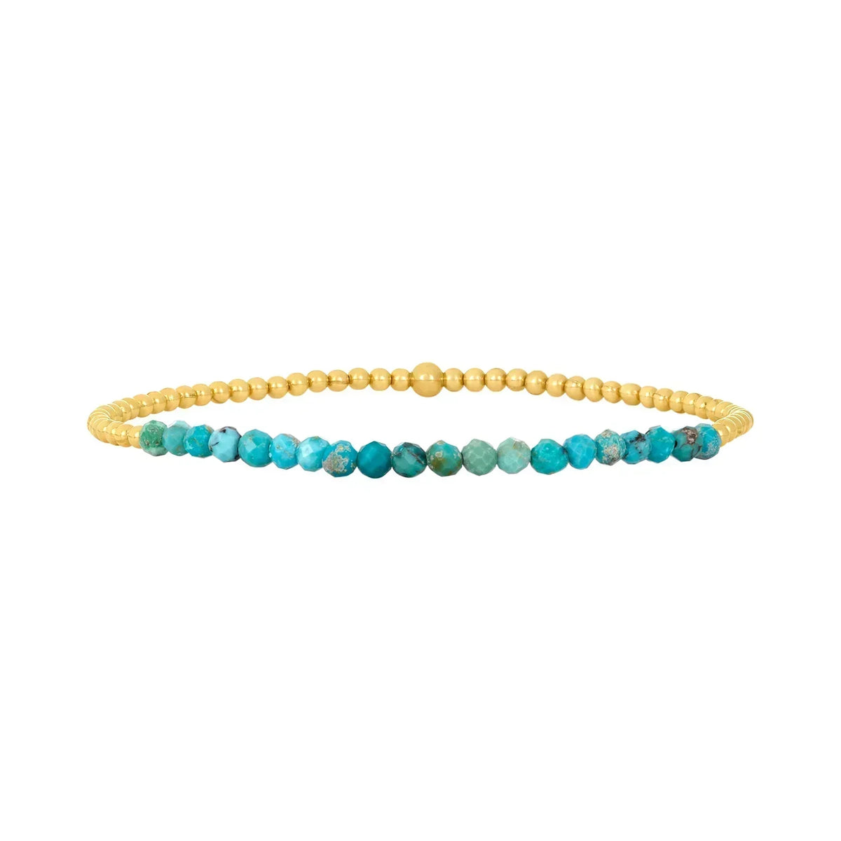 Chic 18K Gold Turquoise Beaded Bracelet