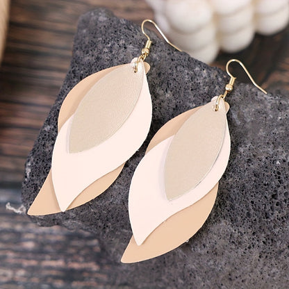 Vintage Layered Ivory Petal Lightweight Drop Earrings