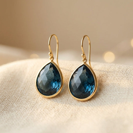 Azura Vintage Blue Crystal Drop Earrings