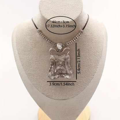 Vintage Antique Geometric Tribal Pendant Necklace