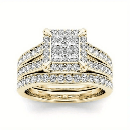 Elegant Vintage Stackable Zirconia Bridal Ring