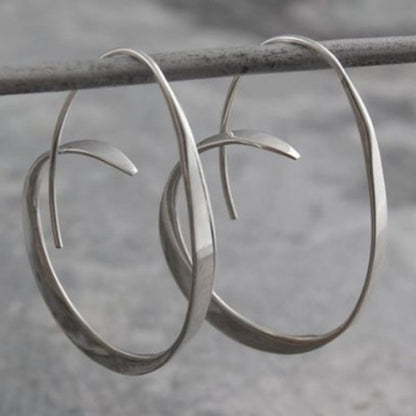 Vintage Minimalist Twisted Hoop Earrings