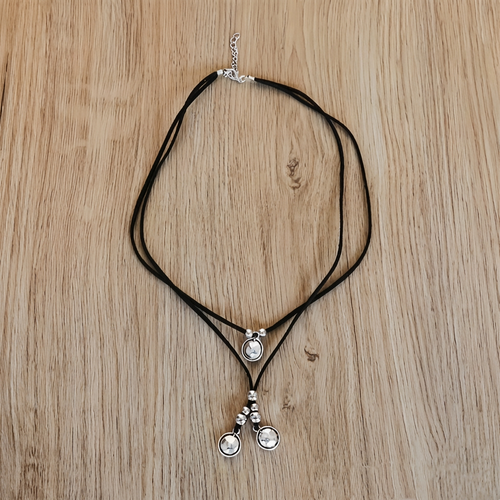 Vintage Zinc Alloy Double Layer Pendant Choker Necklace
