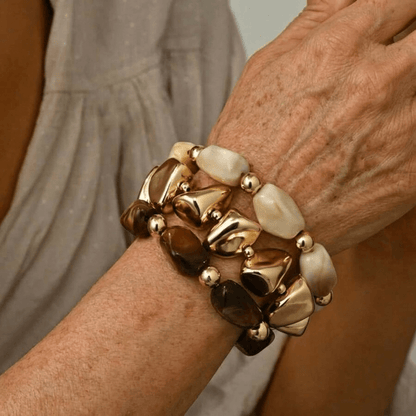 Bohemian Retro Geometric Thick Acrylic Beaded Bracelet