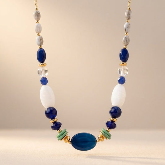 Elegant Geometric Irregular Bead Necklace