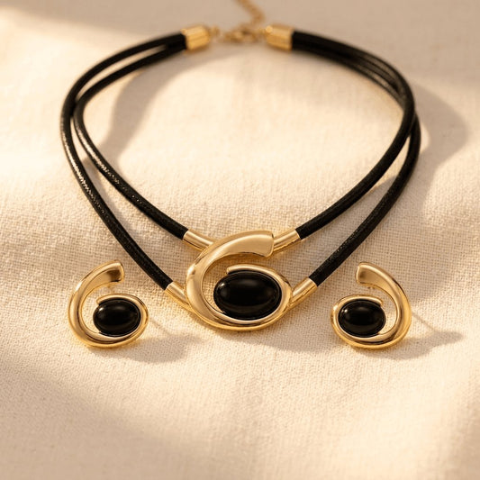 Bohemian Style Easy Geometric Necklace Bracelet Set Jewelry Set