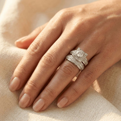 Elegant Square Cubic Zirconia Engagement Ring