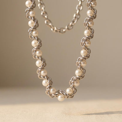 Elegant Pearl Chain Necklace