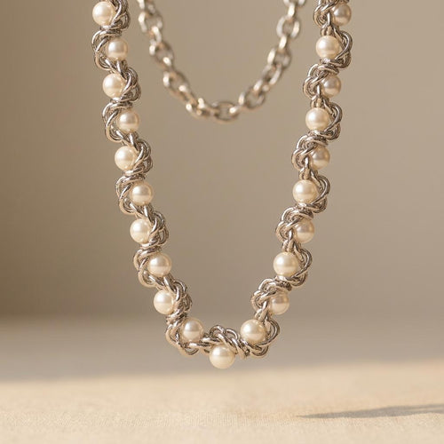 Elegant Pearl Chain Necklace
