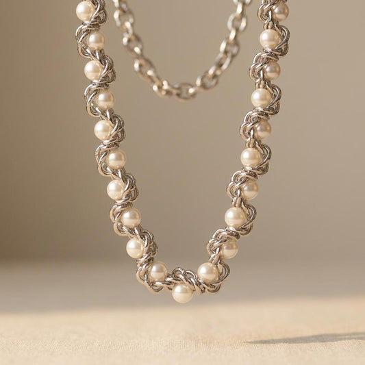 Elegant Pearl Chain Necklace
