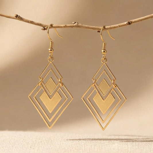 Elegant Vintage Geometric Alloy Dangle Earrings