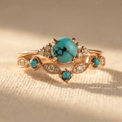 Vintage Bohemian Turquoise Copper Plated Ring