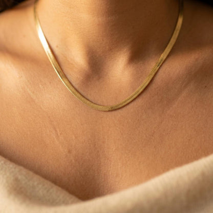 Oval Thick Chain Gold Plated Necklace
