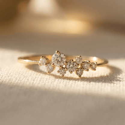 Boho Matte Gold Cubic Zirconia Ring