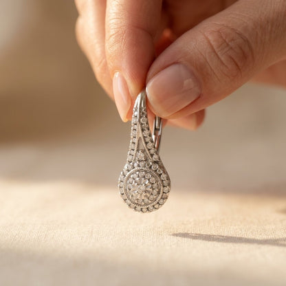 Silver Cubic Zirconia Teardrop Earrings