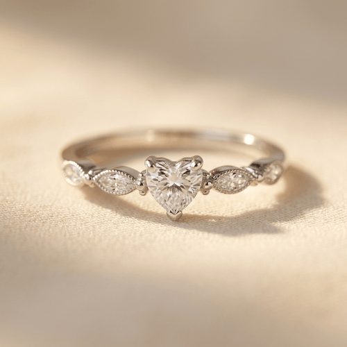 Elegant Flower Zirconia Silver Ring