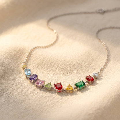 Rainbow Multicolor Cubic Zirconia Pendant Necklace