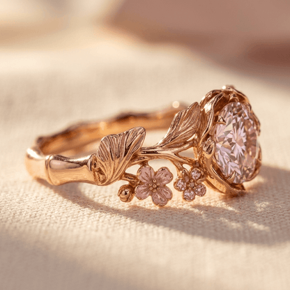 Luxurious Floral Zirconia Engagement Ring