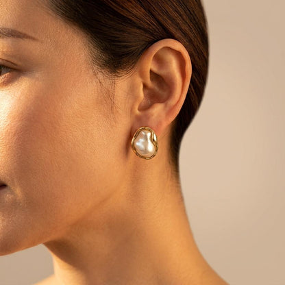 Irregular Imitation Design Vintage Stud Earrings
