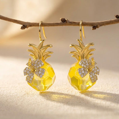 Pineapple Golden Resin Earrings